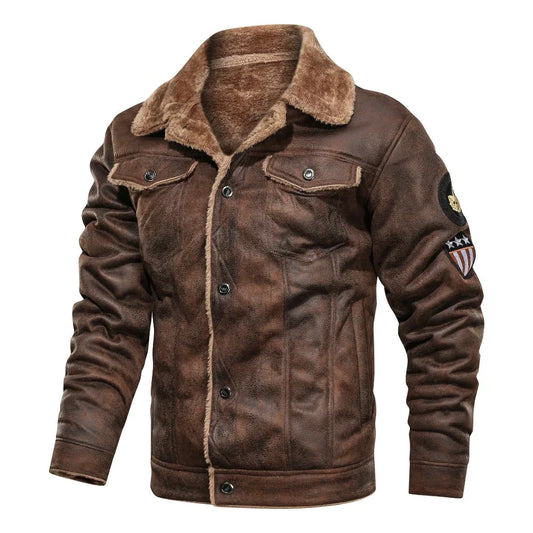 Fleece-lined leather jacket - Killian